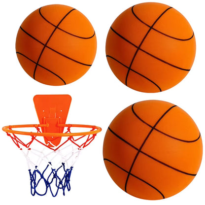 Kids Indoor Silent Basketball Ball 24/21/18Cm High-Resilience Foam Silent Basketball Size 7 Lightweight Small Basketball Basket